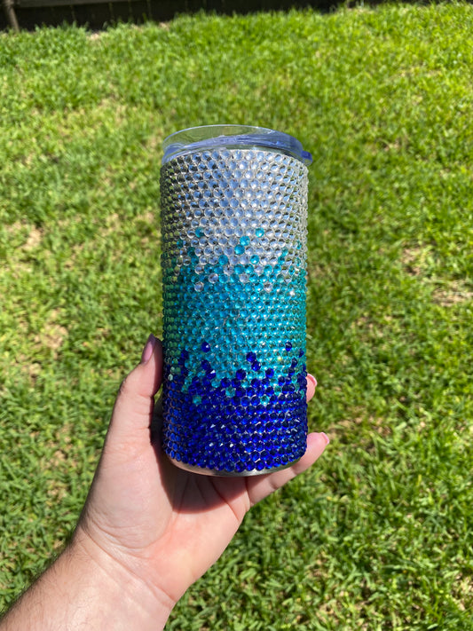 The Blues - Blue & Crystal Ombre 16 oz Tumbler