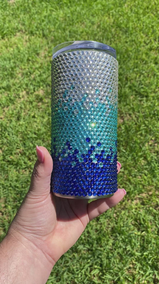 The Blues - Blue & Crystal Ombre 16 oz Tumbler